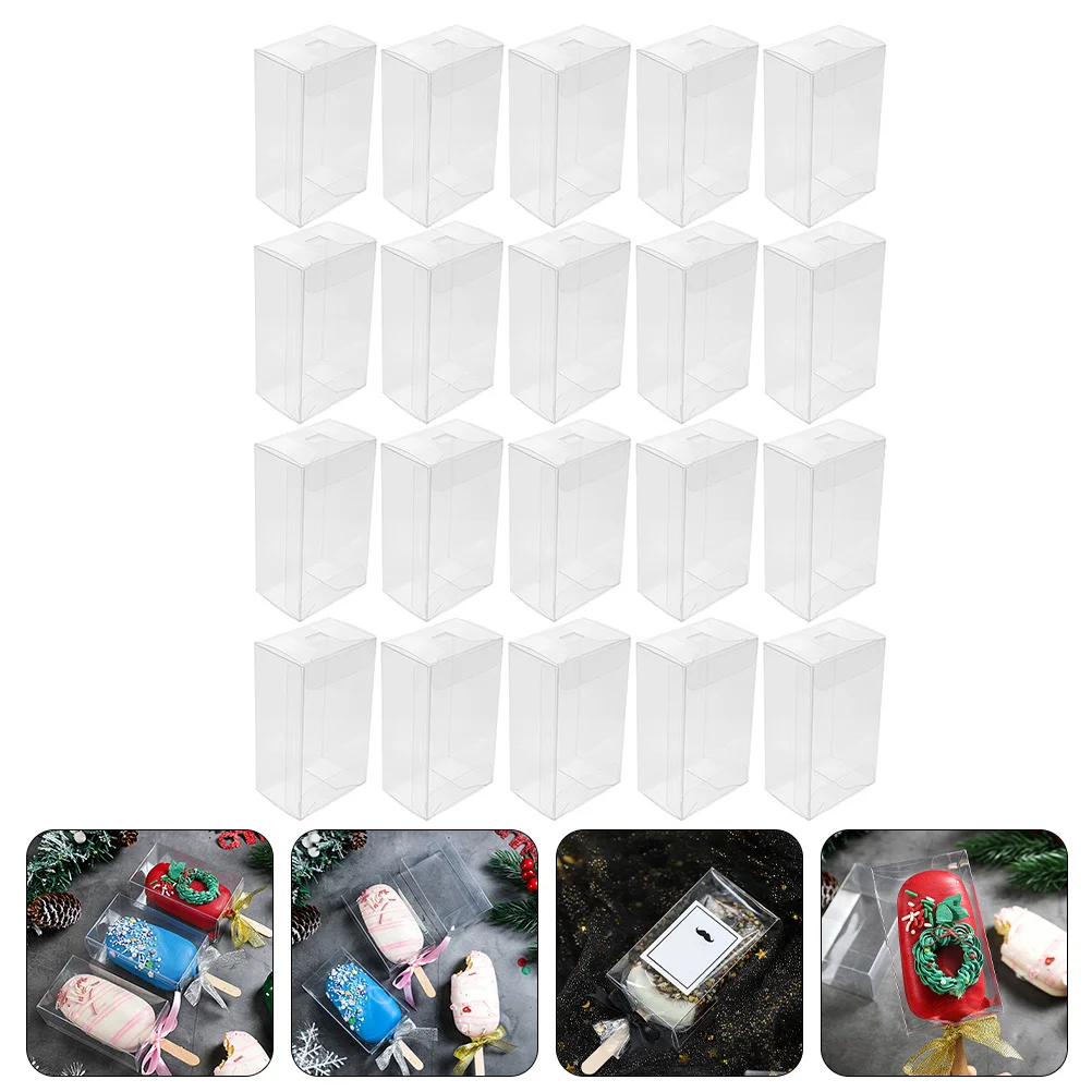 

Box Boxes Ice Candy Cream Packaging Clear Cake Popsicle Treat Cakesicle Wrapping Carrier Dessert Savertransparent Cube Macarons
