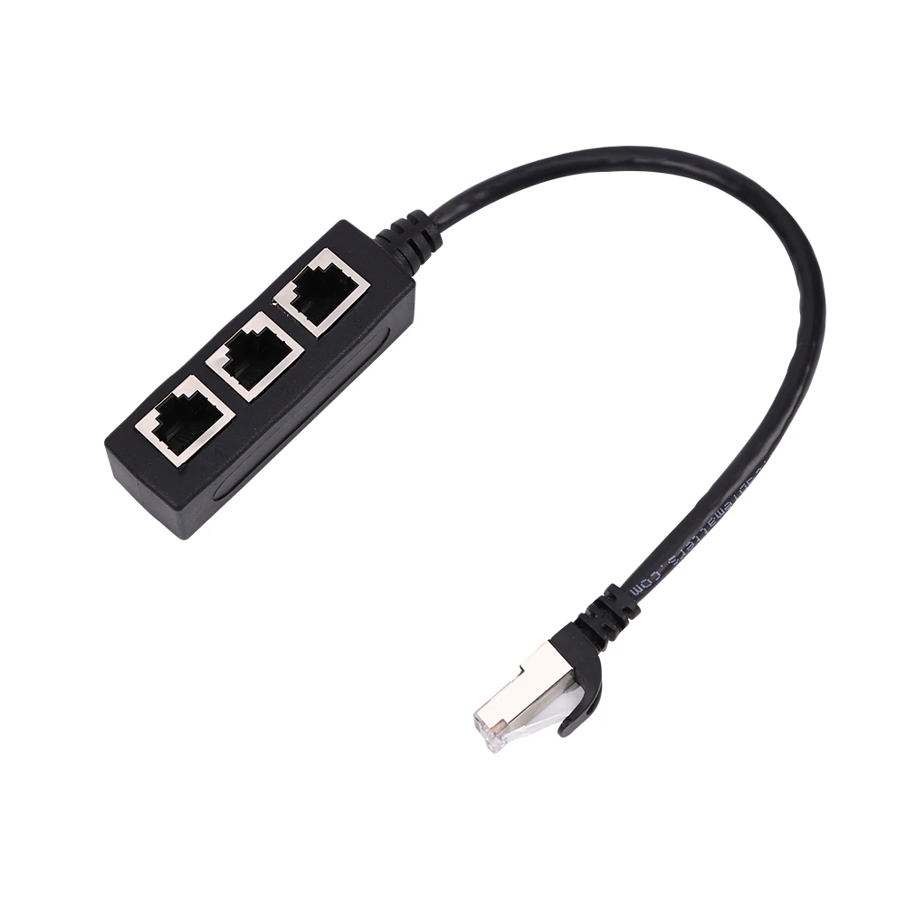 

RJ45 LAN Ethernet Splitter Cable 1 Male to 3 Female Super Cat5 Cat5e Cat6 Cat7 Internet Connection Coupler Contact