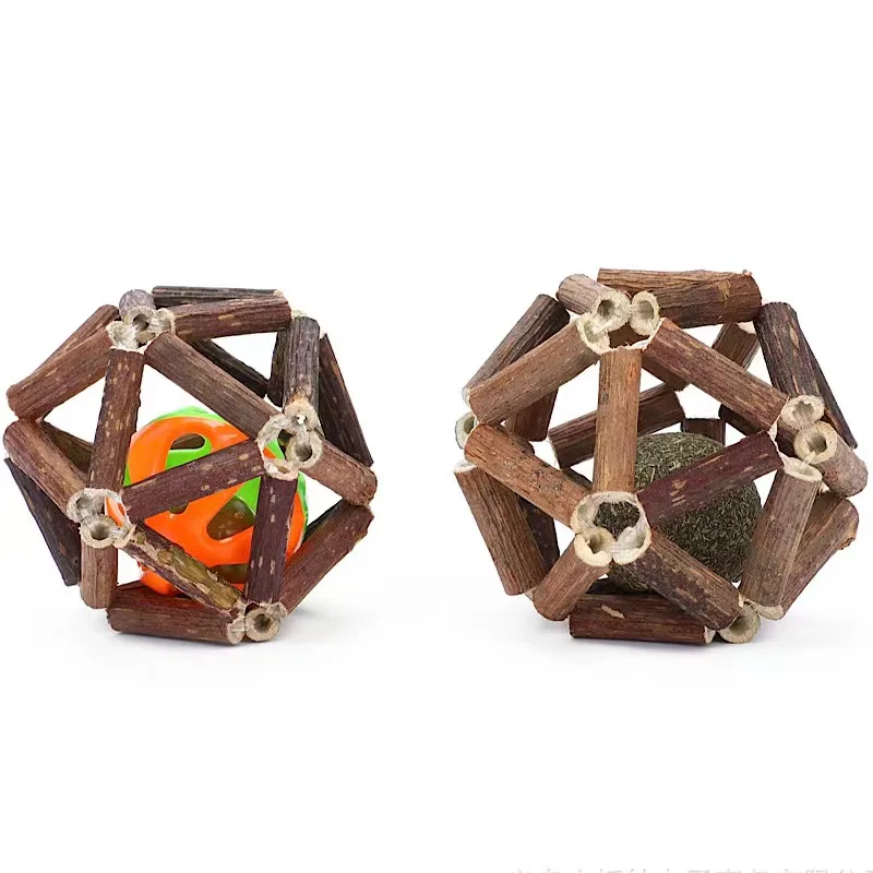 

Catnip Ball Cat Toy Mint Wooden Ball Healthy Natural Catnip Molars Chew Clean Cat Teeth Healthy Catnip Wooden Ball Pet Supplies