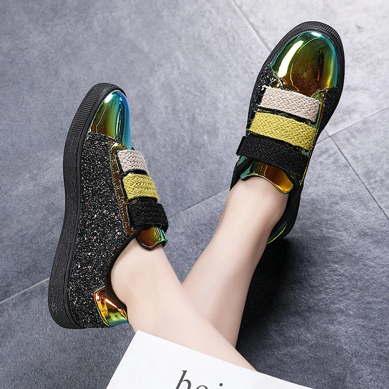 Women's Walking Shoes Canvas Illusion Sports Shoes Women's Casual Shoes 2023 Girls' Women's Shoes Flat Bottom Lace Up Women's