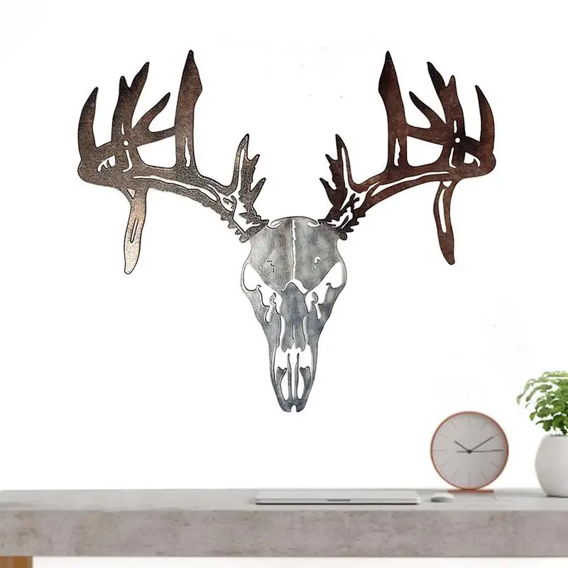 

Настенная стойка с изображением черепа оленя, украшение на стену, антикоррозийный Ретро Держатель для банта, стеллаж для хранения в рождест...