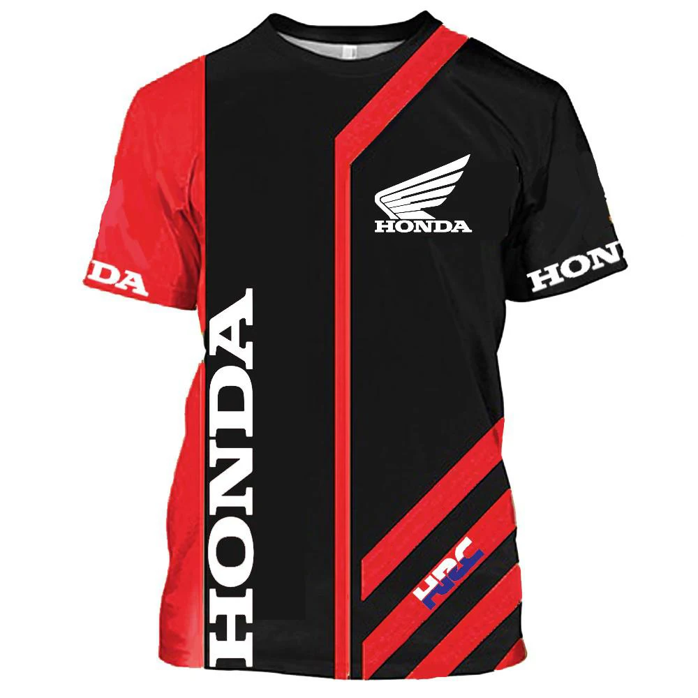 Honda HRC – T-Shirt surdimensionné imprimé en 3D pour hommes et femmes  Streetwear de course à moto