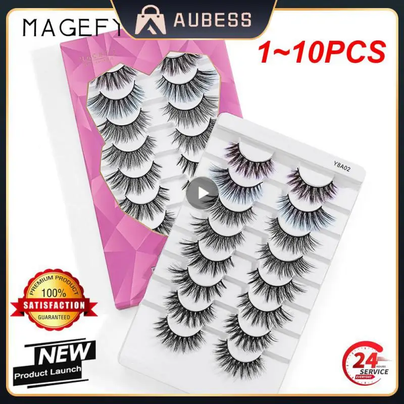 

1~10PCS 10Pairs 3D Mink Hair False Eyelashes Full Volume Thick Long Wispies Lashes Messy Handmade Cruelty-free Eye Extension