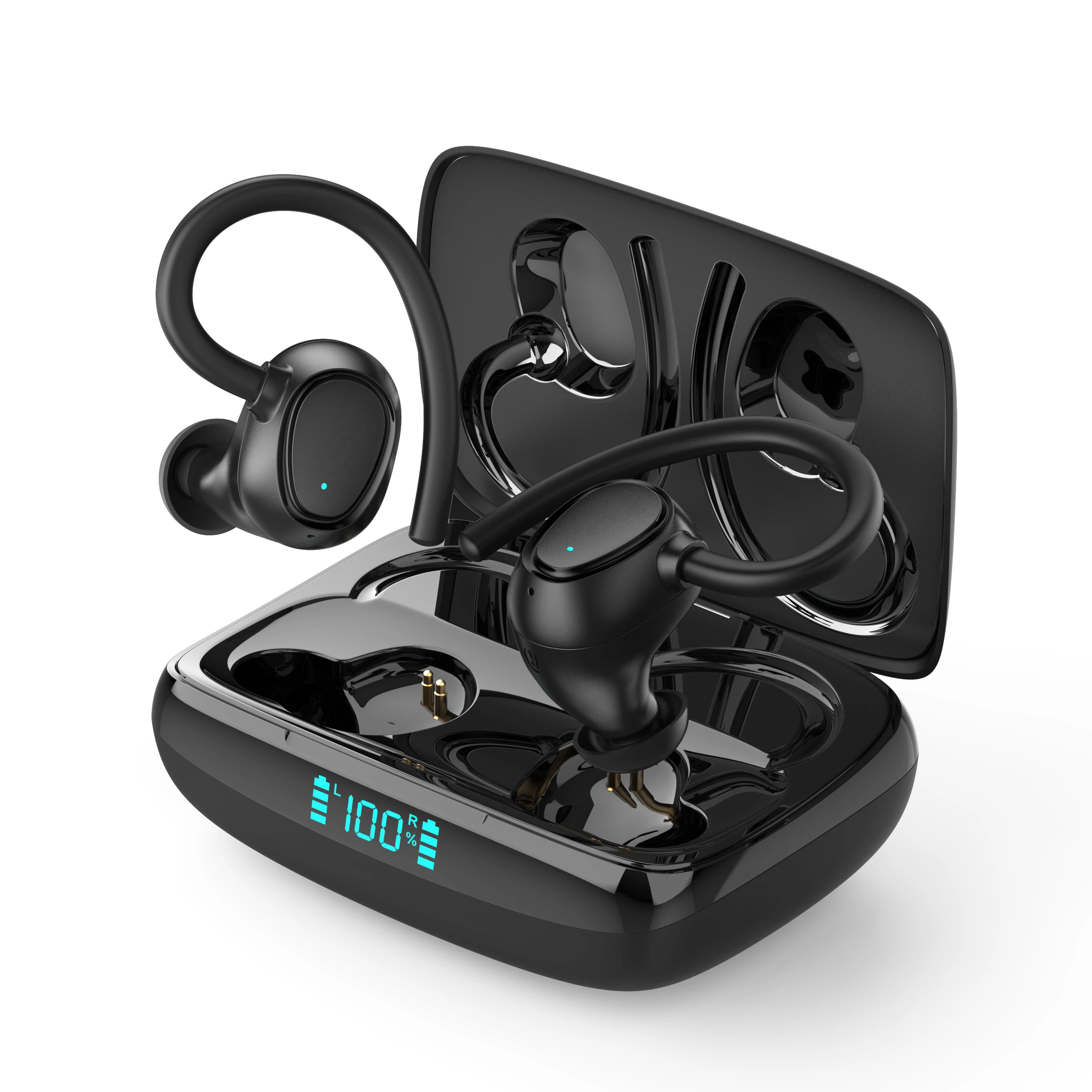 

TWS-стереонаушники с поддержкой Bluetooth, микрофоном и светодиодным дисплесветодиодный