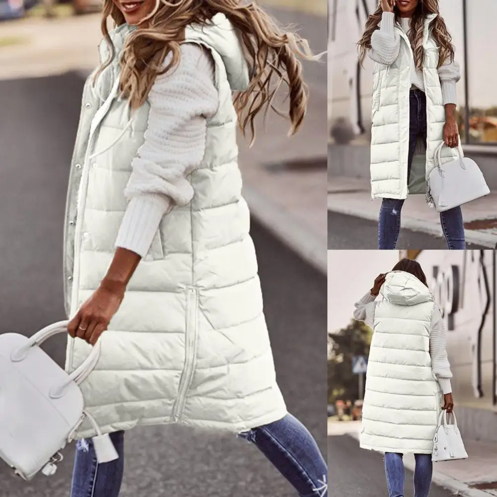 

Winter Waistcoat Fashion Skin-Touching Puffer Vest Winter Casual Hooded Warm Puffer Vest Overcoat Daily Clothing