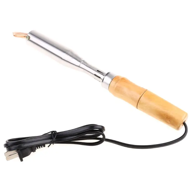 

220V Heavy Duty Electric Soldering Iron 75W 100W 150W 200W High Power Soldering Iron Chisel Tip Wood Handle Durable
