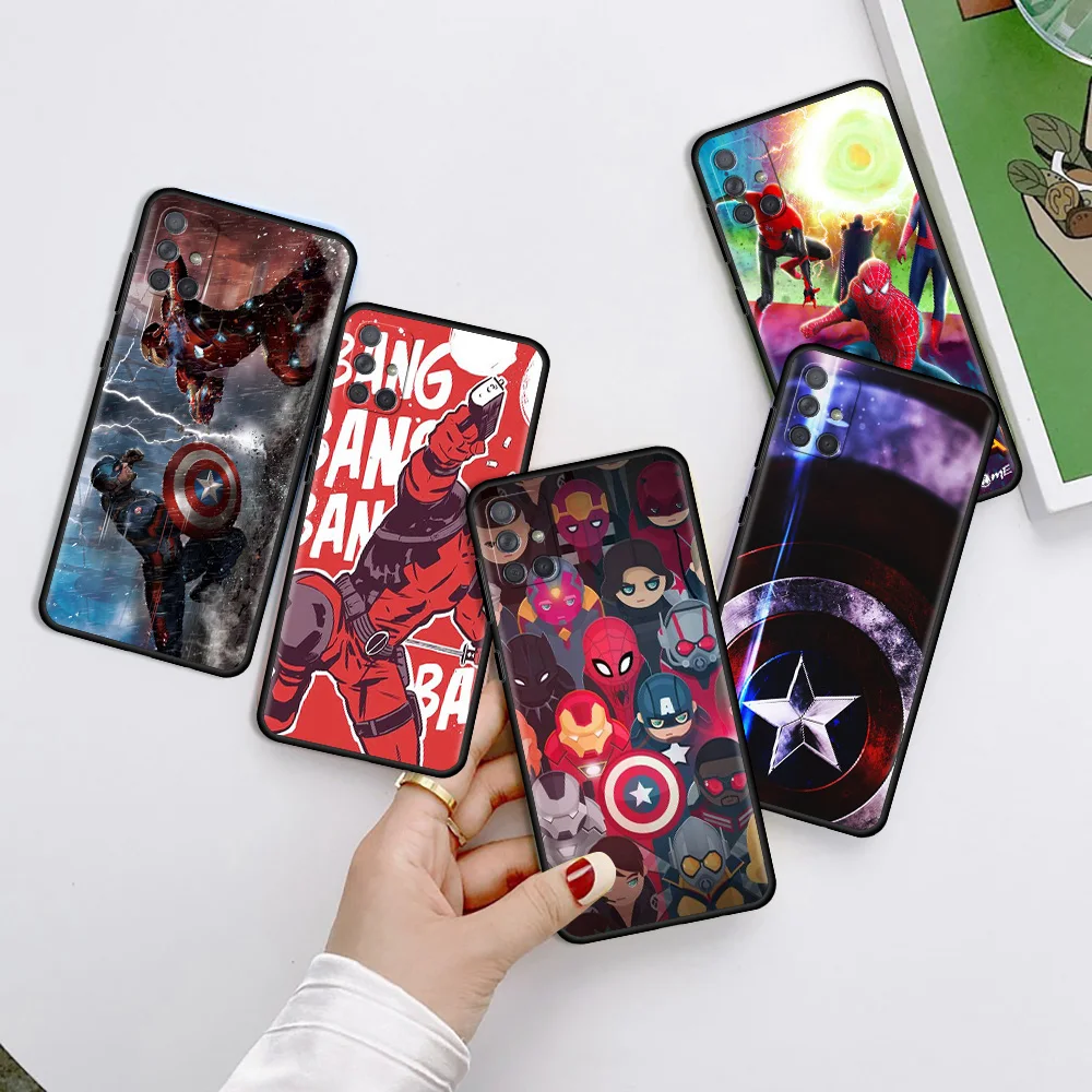 

Soft Case For Samsung Galaxy A52 A12 A51 A71 A21s Mobile Phone Black Cover A31 A50 A53 A32 A73 Antifall Marvel Avengers Ultron