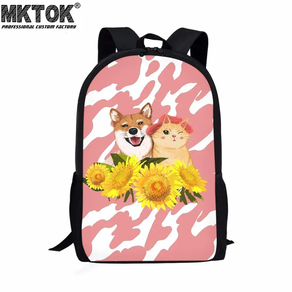 Animal Flower Texture Pattern Girls School Bags Personalized Customized Mochila Femenina Swanky Students Satchel Free Shipping