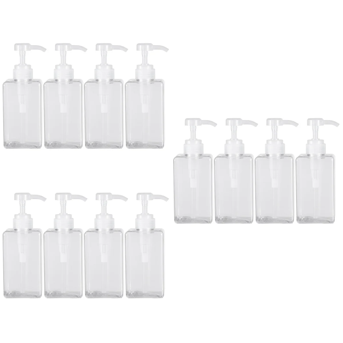 

12 pcs 450ml Empty Bottles Pump Bottles Shampoo Storage Bottle Shower Storage Container for Home Trip Travel (Transparent)