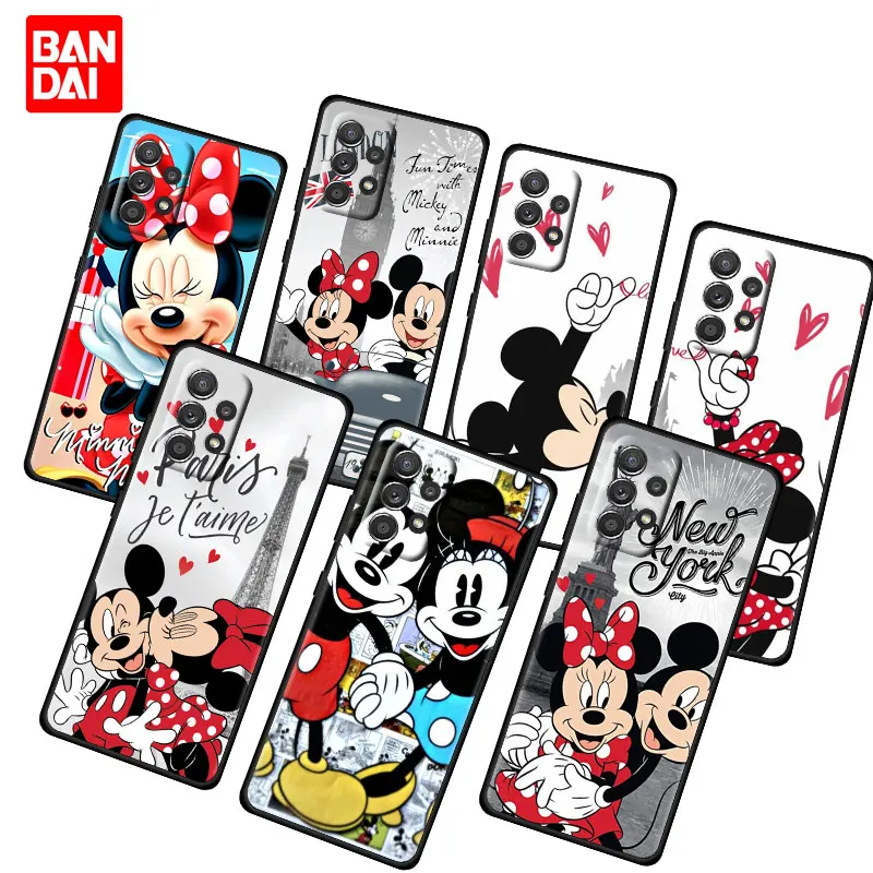 

Mickey Minnie Mouse Case for Samsung Galaxy A03 A13 A31 A50 A51 A52 A30 A70 A71 A32 Note 20 Ultra 5G Silicone Cover Black Funda