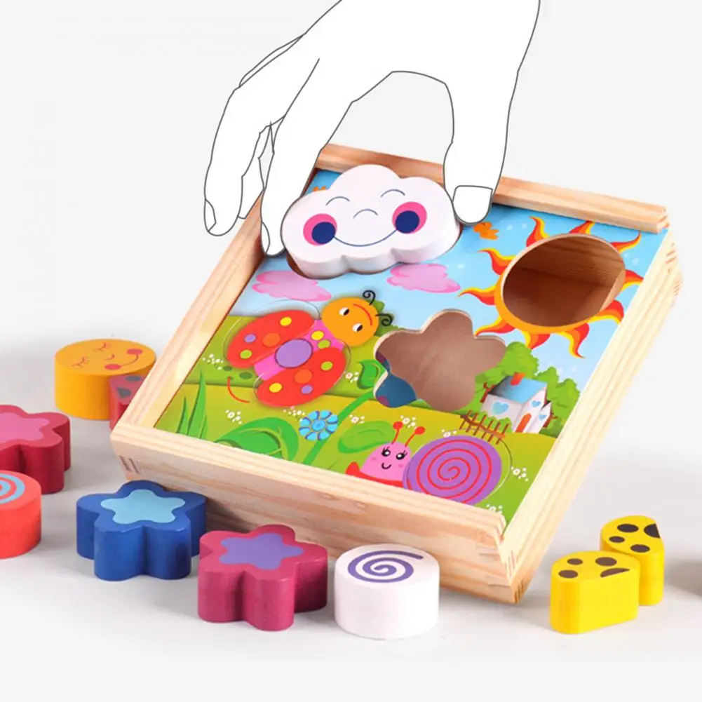

1 Set Shape Matching Toy Cute Attractive Water-based Paint for Party Building Blocks Shape Puzzle Game