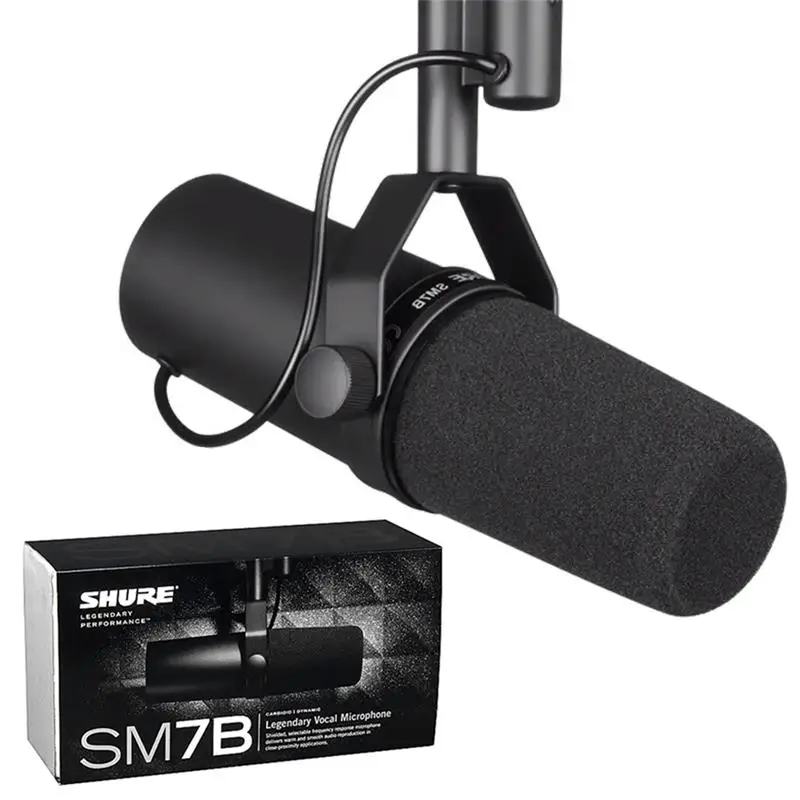 

Профессиональный проводной кардиоидный микрофон SHURE SM7B, Студийный микрофон с выбираемой частотой отклика для записи вокала в реальном врем...