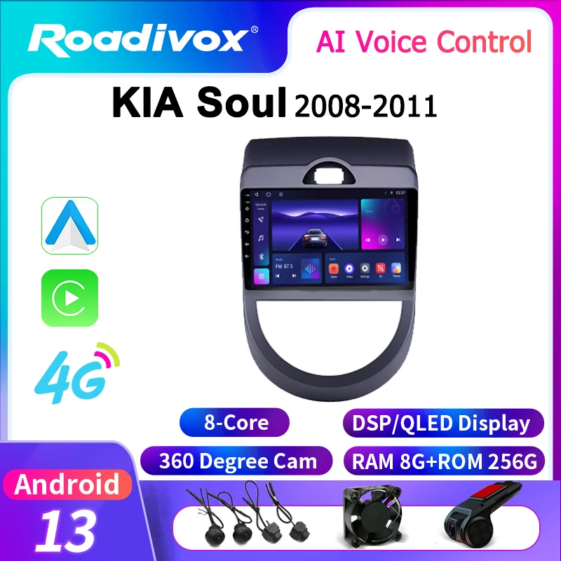 Автомагнитола roadivox на Android для KIA Soul 2008 2011 стерео GPS-навигация видео