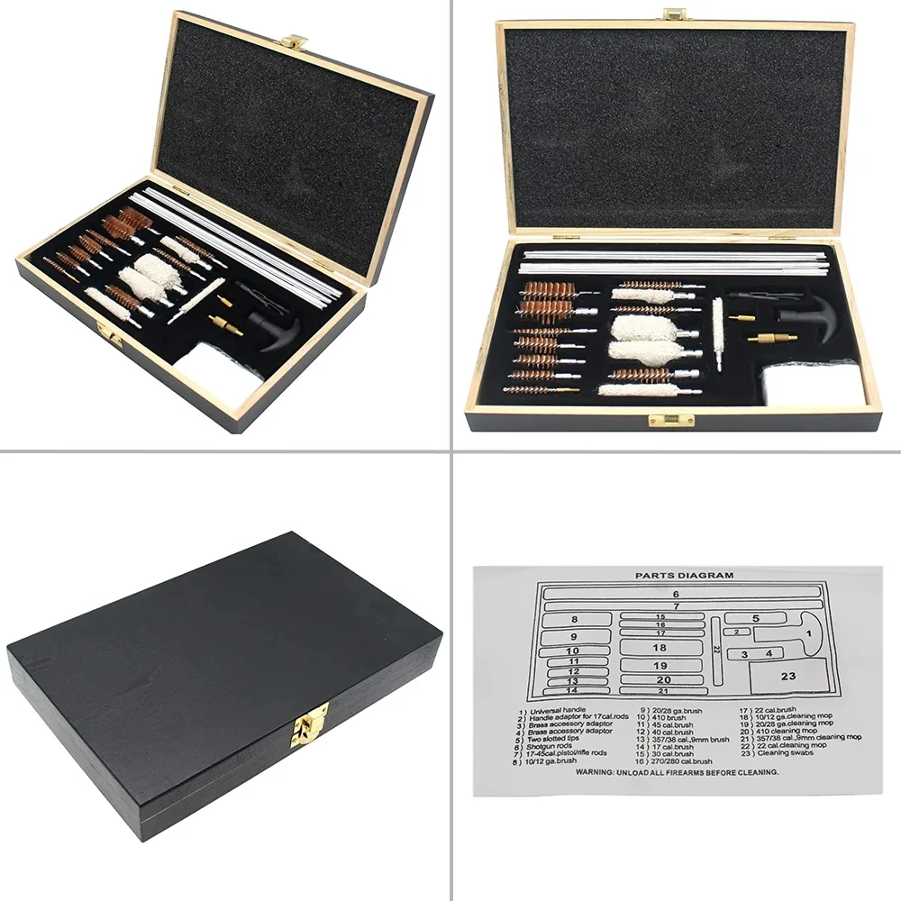 Фото Fwoyonze Shotguns Gun Barrel Case, набор щеток для чистки, набор инструментов для чистки винтовки для страйкбольных Hanguns, охотничьи аксессуары №5