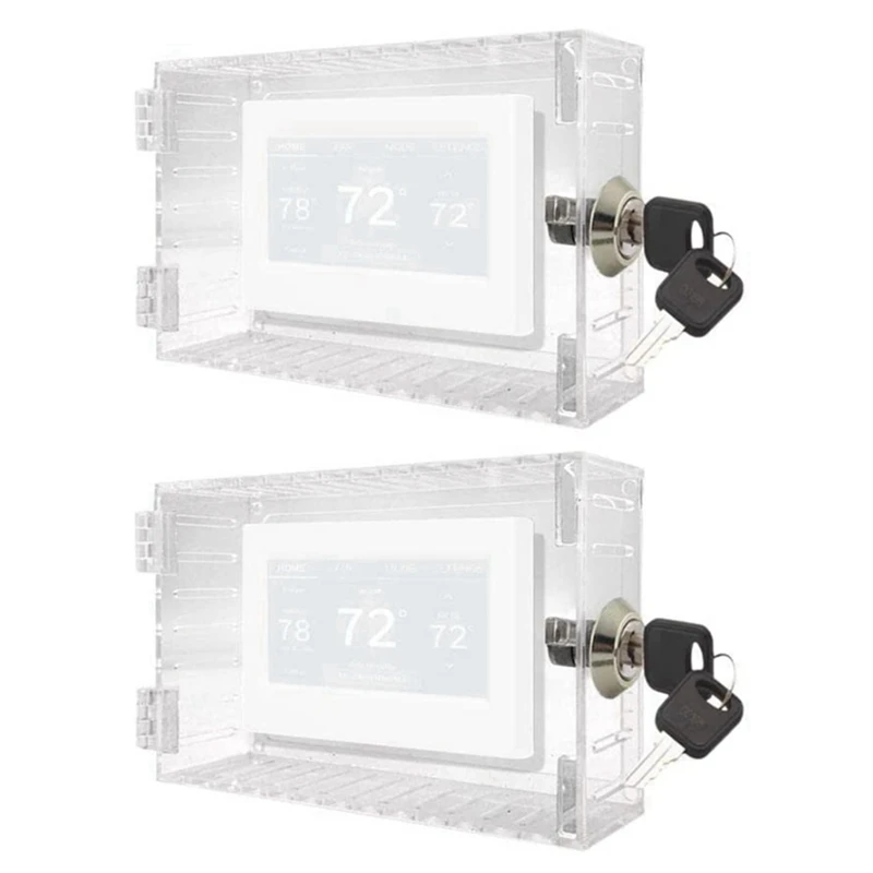 

1 Set Universal Thermostat Lock Box With Key Clear Thermostat Cover For Thermostat On Wall Clear Thermostat Lock Box
