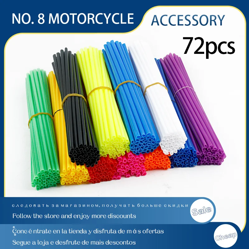 

36/72Pcs Universal Motorcycle Wheel Rim Spoke Skins Covers Wrap Tubes Decor Protector Kit for KTM Yamaha Honda Dirt Pit Bike