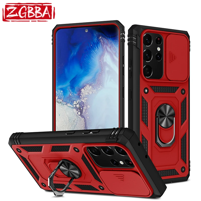 

Shockproof Case For Samsung Galaxy A02S A12 A13 A32 A51 A52 S20 FE S21 S22 Plus Ultra S21FE Finger Ring Stand Holder Phone Cover