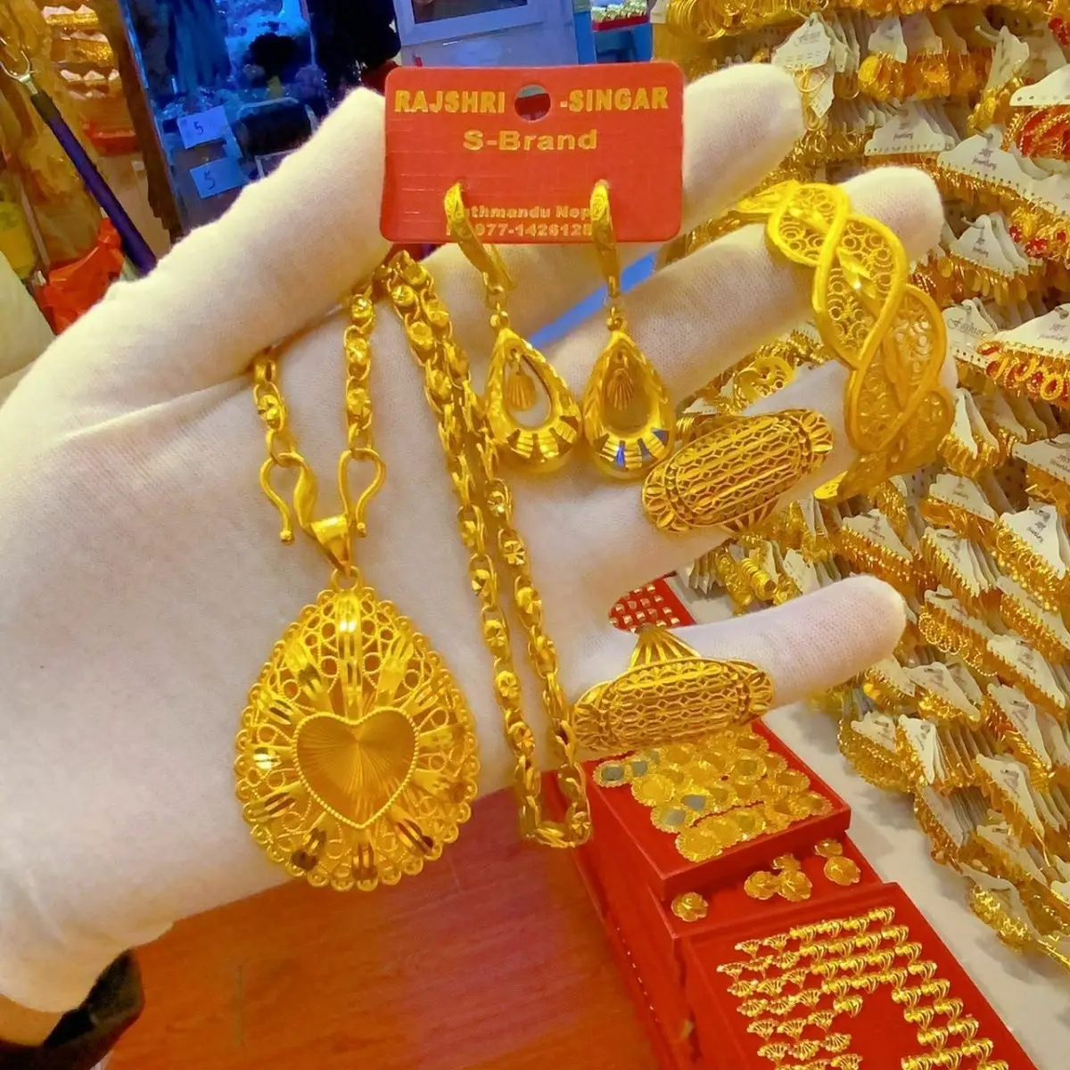 Новый Дубай 24K позолоченное свадебное ожерелье браслет серьги женское кольцо