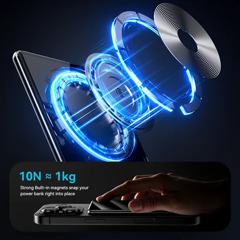 KUULAA Магнитный внешний аккумулятор 5000 мАч, беспроводное портативное зарядное устройство, внешний аккумулятор 20 Вт с быстрой зарядкой для Magsafe для iPhone 16 15 14