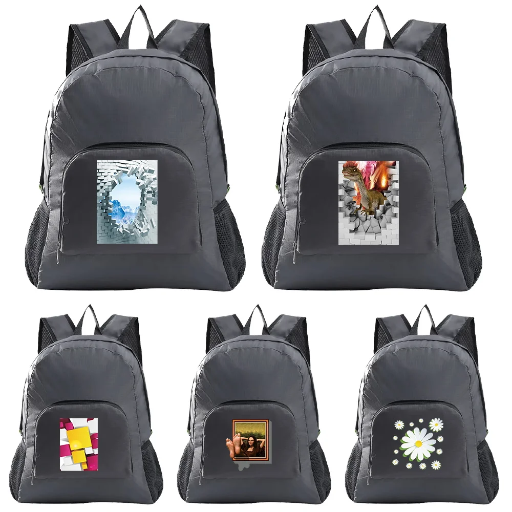 

Lightweight Portable Foldable Backpack Folding Bag Outdoor shoulders Pack for Women Men Grey 2023 Travel Hiking Bag 3d Print