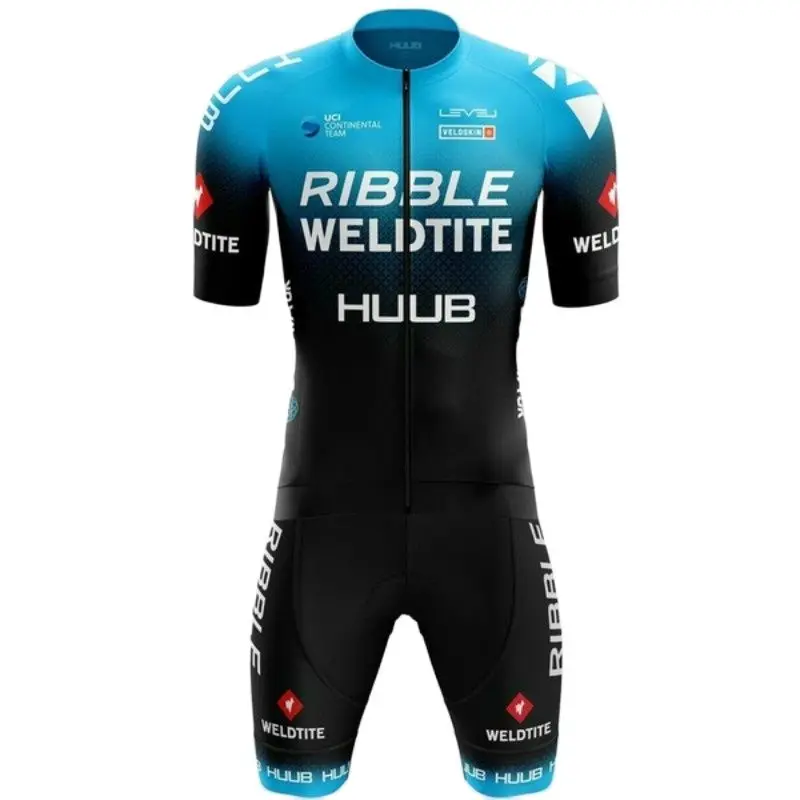 

Summer Team Men's Skinsuit Bicycle Short Sleeve Jumpsuit HUUB Mountain Bike Quick Drying Cycl Sportswear Triathlon Suit