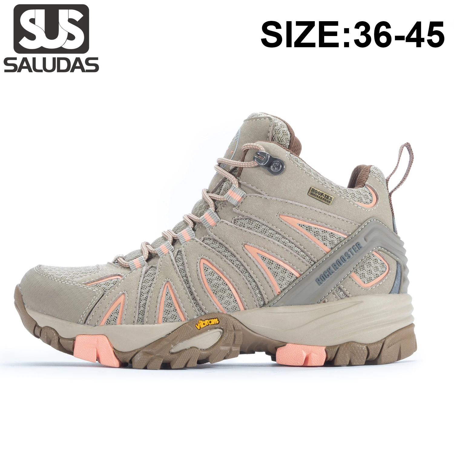 

SALUDAS Original ROCKROOSTER Women Hiking Boot Hunting Shoes Camping Men Climbing Root-tex Waterproof Trekking Sneakers Female