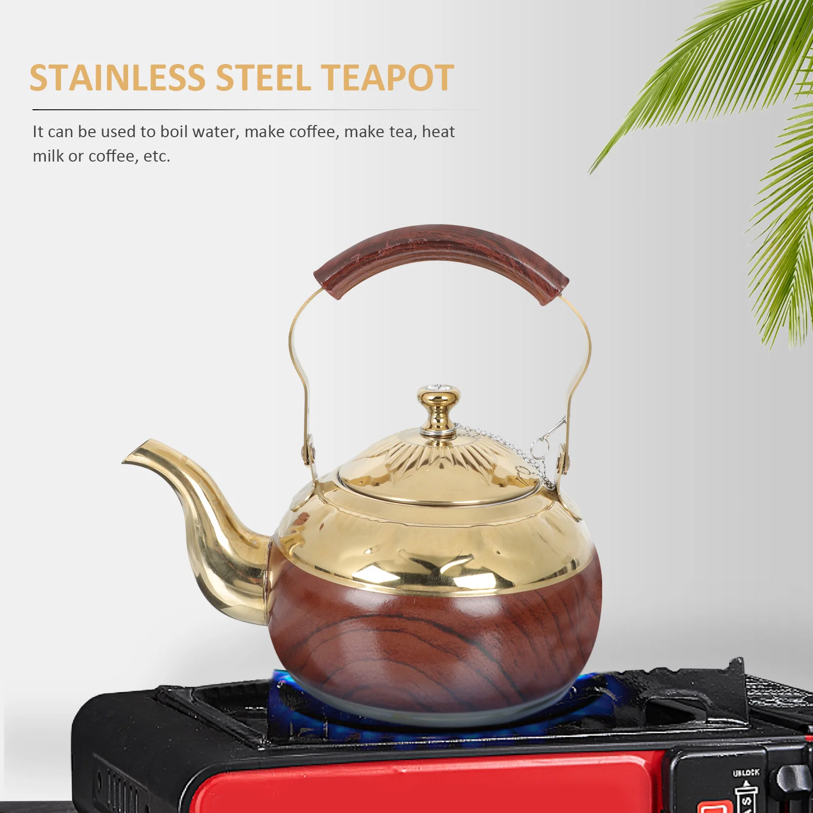 

Tea Kettle Handheld Tea Pot Stainless Steel Tea Holder Coffee Kettle for Home