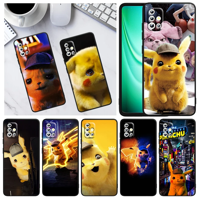 

Cute Cartoon Pikachu Pokemon For Samsung A73 A53 A33 A03S A22 A72 A52 A32 A02 S A12 A42 A51 A91 A81 A71 A41 A32 A21 Phone Case