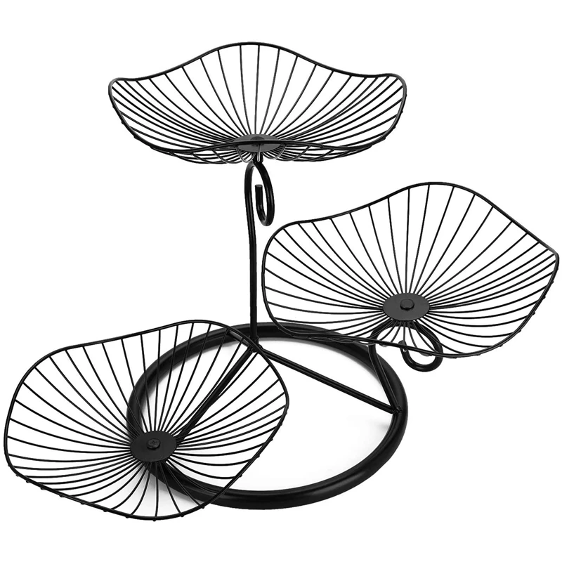 

3-уровневая подставка для корзины для фруктов, декоративная железная миска для фруктов, металлический держатель для фруктов, подносы для хр...