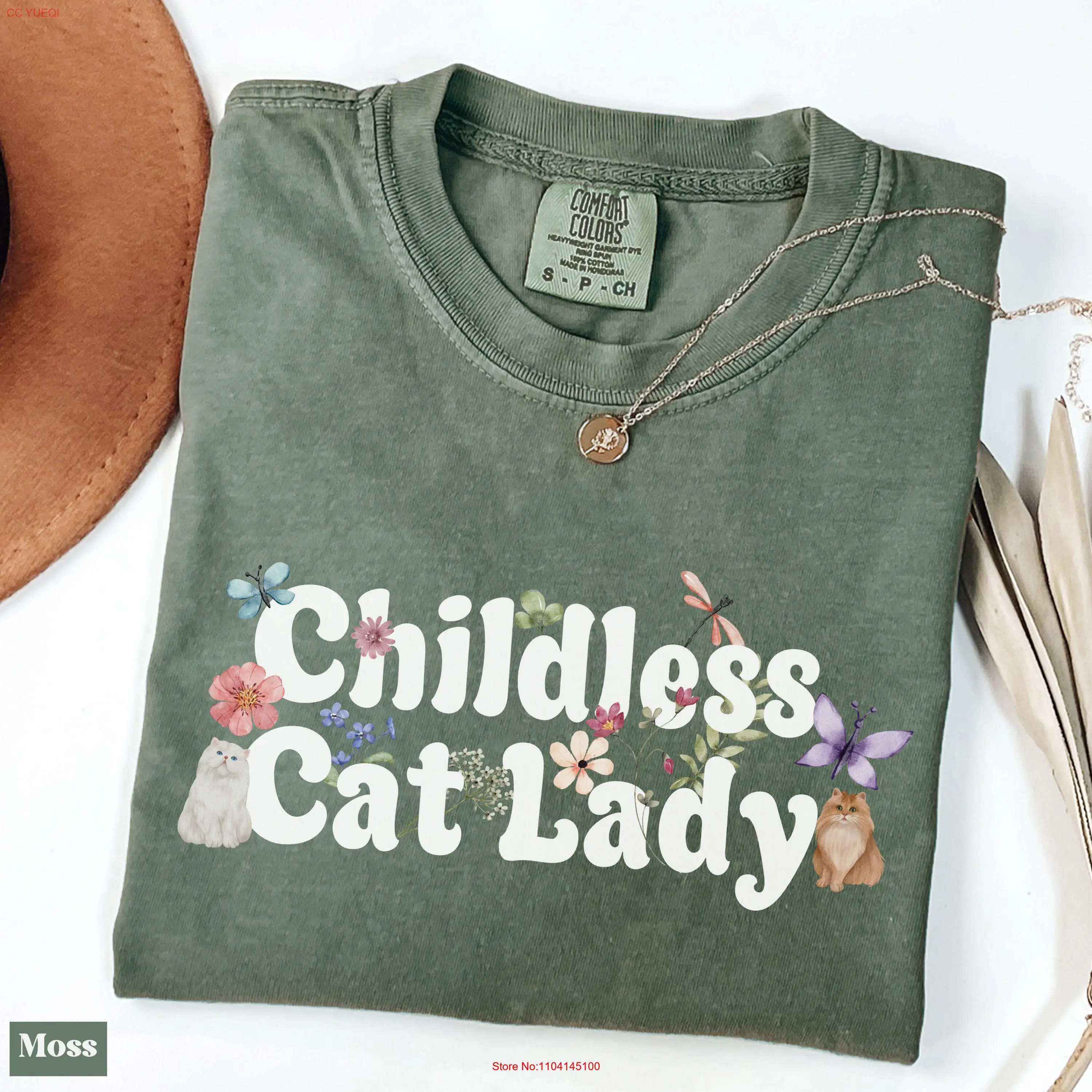 Childless Cat Lady T Shirt for Election 2024 Vote First Madam President Feminist and Womens Right Floral Kamal