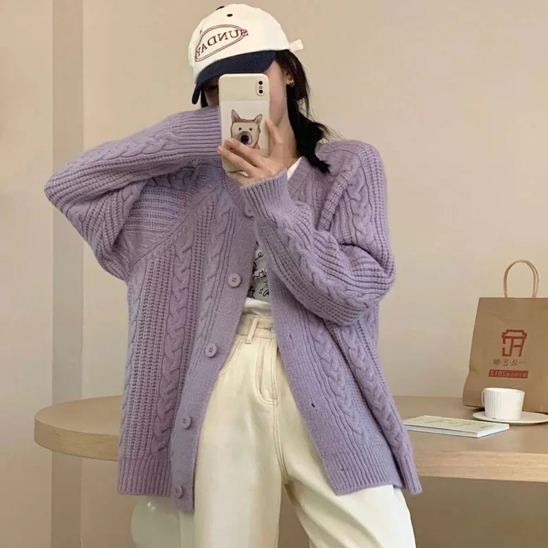 

Autumn and Winter New Korean Fashion Sweater Coat Knitted Cardigan Winter Casual Top Women's Wear