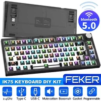 feker ik75 rgb keyboard kit hotswap wireed bluetooth5 0 dual mode pcb mounting plate case mecanical keyboard customized kit