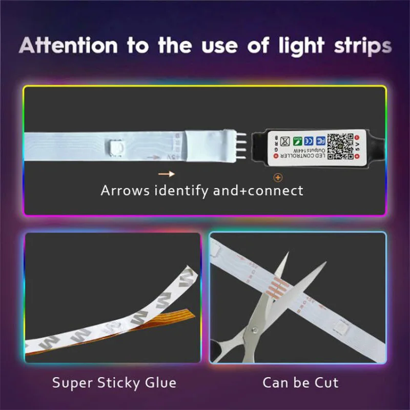 USB-лента Светодиодная гибкая с поддержкой Bluetooth и управлением через приложение