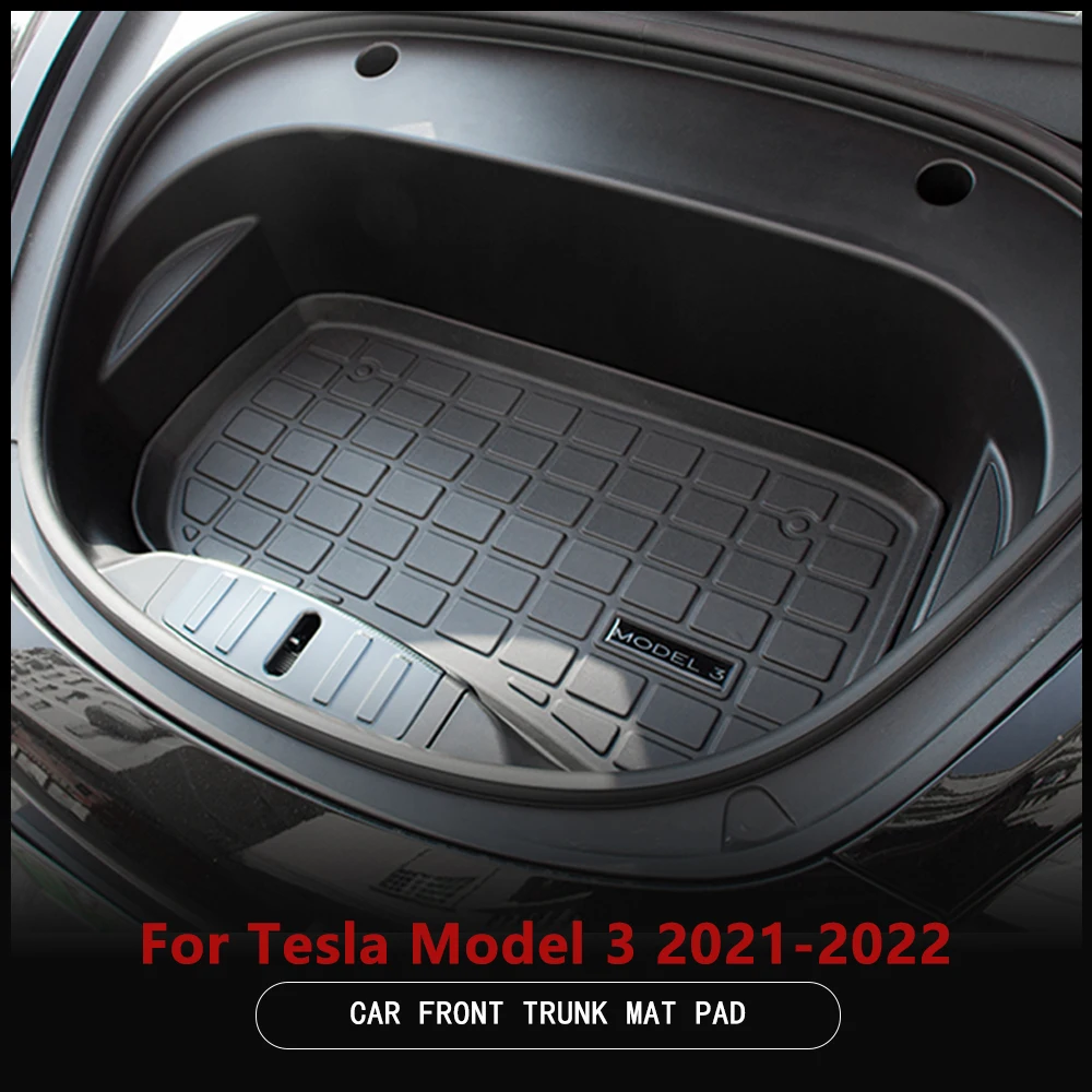 

Model3 Car Front Trunk Mat For Tesla Model 3 2022 2021 Accessories TPE Mats Waterproof Wearable Cargo Tray Storage Pads