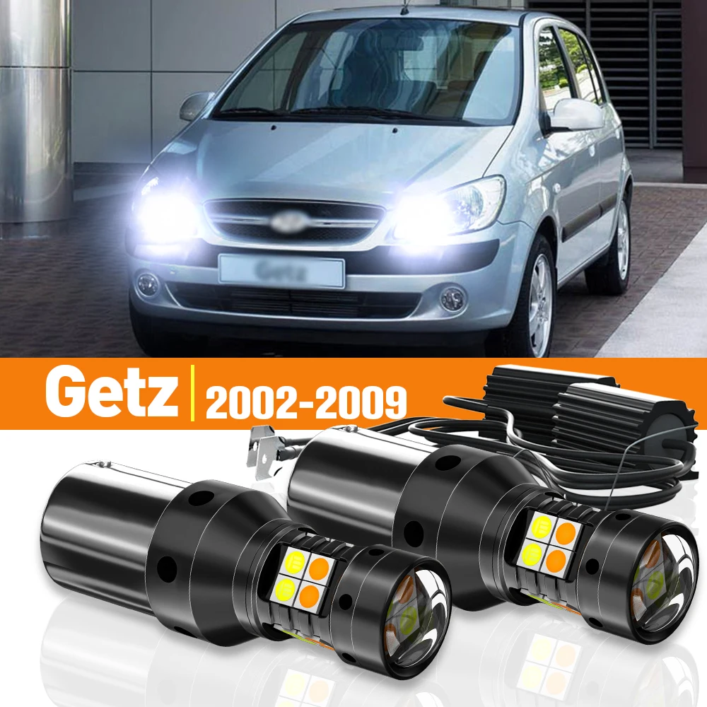 

2x LED Dual Mode Turn Signal+Daytime Running Light DRL For Hyundai Getz 2002-2009 2003 2004 2005 2006 2007 Accessories Canbus