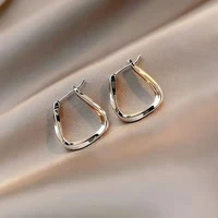 gold silver wave shape twist stud earrings wholesale