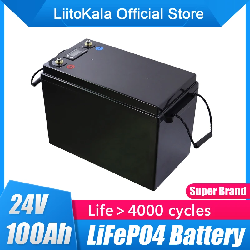 LiitoKala 24V 100Ah LiFePO4 Battery Solar Golf Car for Forklift waterproof battery pack for inverter,solar system,boat motor