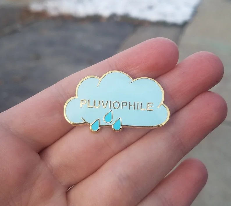 

Pluviophile Enamel Pin Cartoon Brooch Lapel Badges Jewelry Gift Funny Cute Fashion Kids Friends Women Men