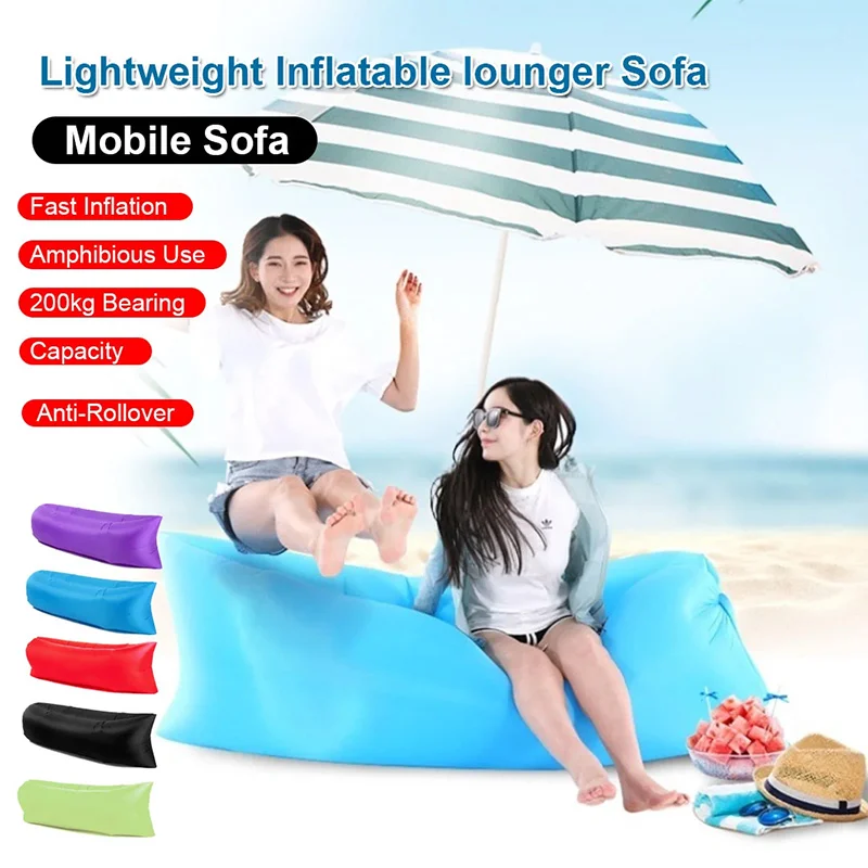 

Light Sleeping Bag Waterproof Inflatable Bag Lazy Sofa Camping Sleeping Bags Air Bed Adult Beach Lounge Chair Fast Folding