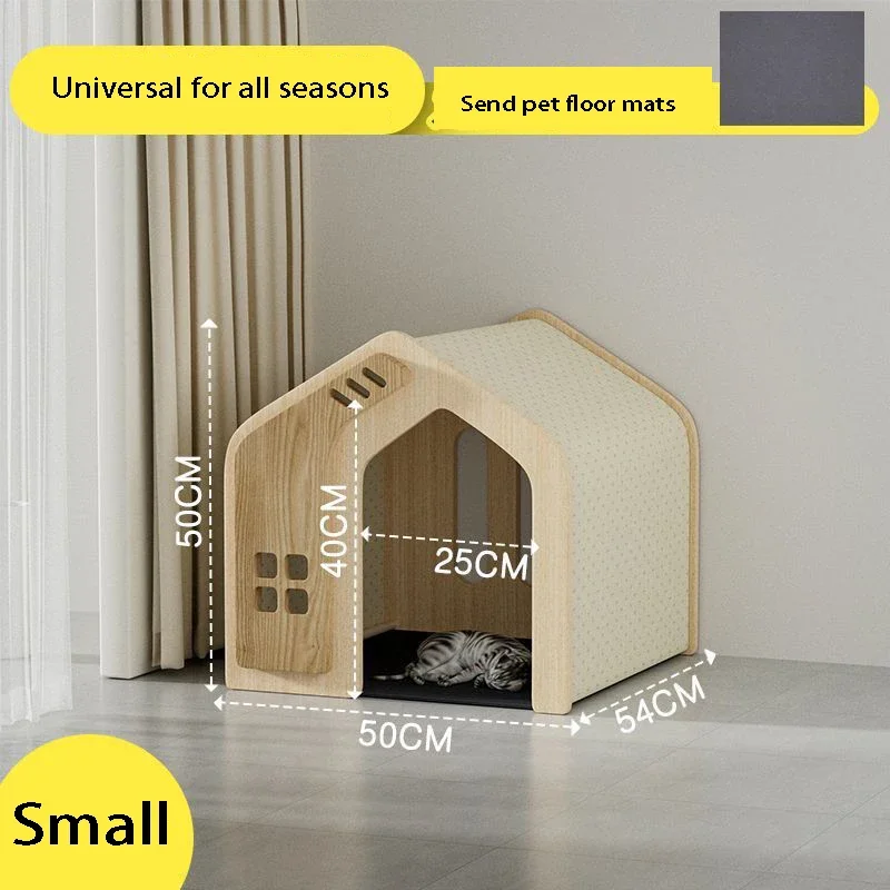 Деревянный кошачий домик MOFESIPI с крышей для собак использования в помещении и на