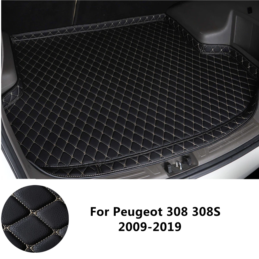 

SJ 6 Colors Waterproof Car Trunk Mat Boot Tray Liner Rear Cargo Pad Fit For Peugeot 308 308S (2009-2019) 2010-11-12-13-14-2018