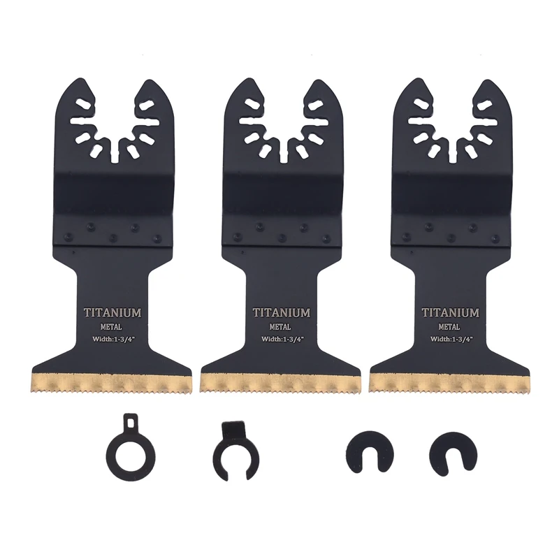 

3Pcs Oscillating Multitool Blade Metal Set Titanium Multi-Tool Accessories For Wood Furniture Components