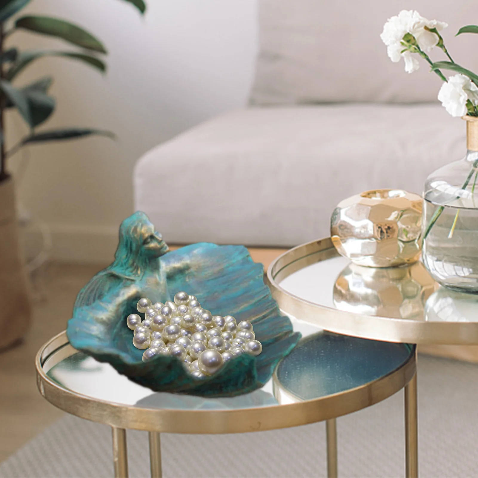 

Раскладная декоративная миска из смолы для поделок богини, специальный органайзер для ювелирных изделий, коллекционная полимерная скульпт...