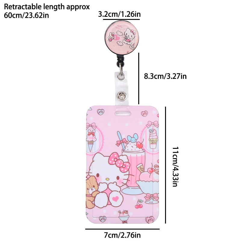 Sanrio мультфильм выдвижной зажим держатель ID карты женщин дверь девушки держатели