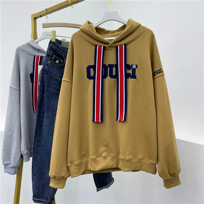 

2022 Spring & Autumn New Loose Thin Harajuku Style Hooded Sweater Korean Casual Simple All-match Women Tops Tide Free Shipping