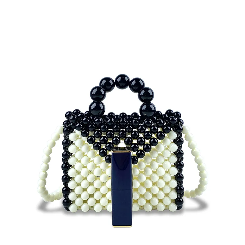 Модная мини-квадратная сумка через плечо контрастного цвета с украшением из