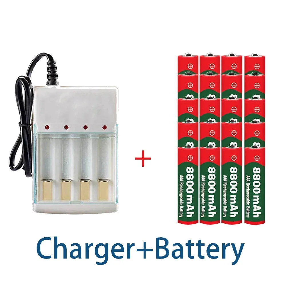 

20PCS AAA 8800 Mah Rechargeable Battery AAA 1.5 V 8800 Mah Rechargeable New Alcalinas Drummey +1pcs 4-cell Battery Charger