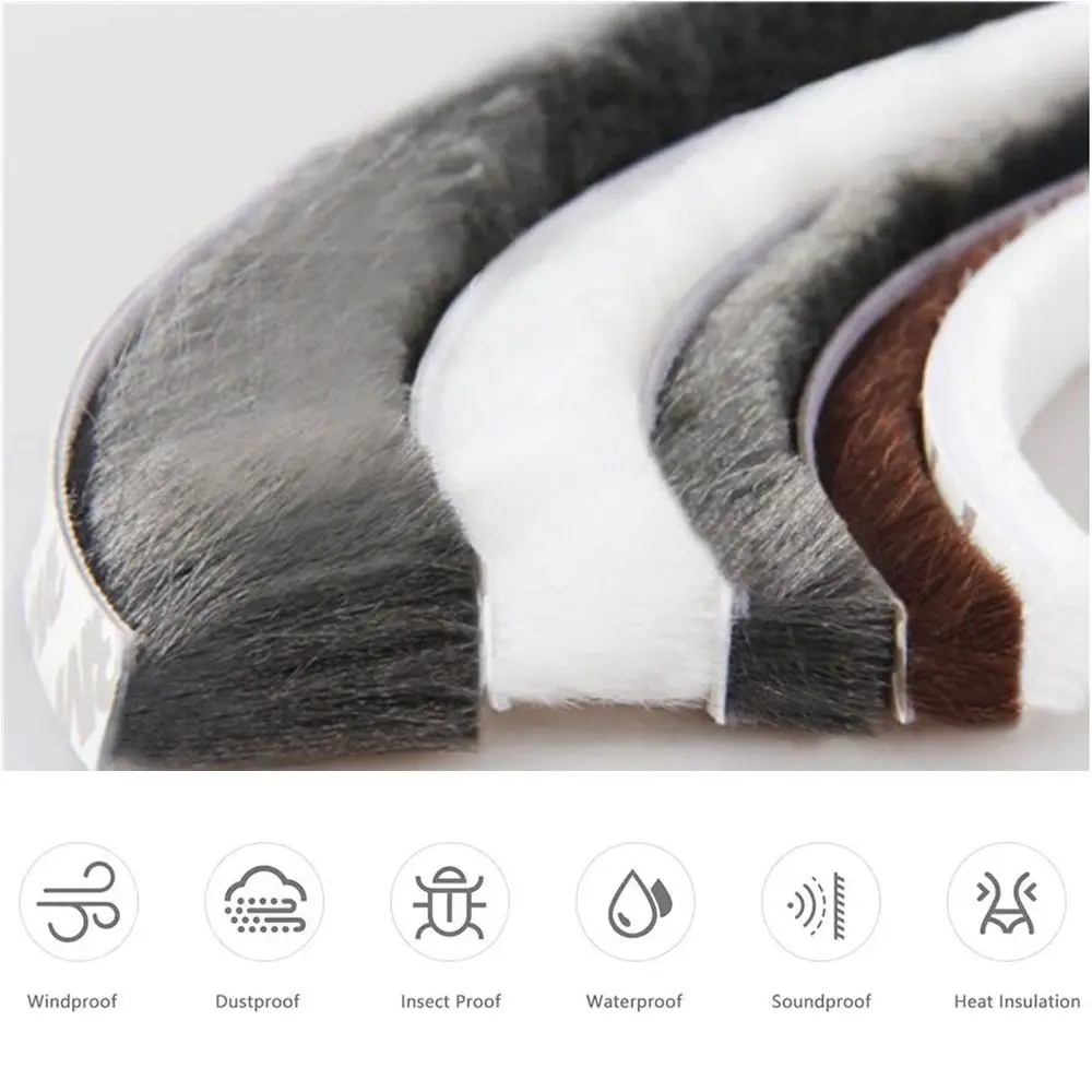 

5m Wall New Brush Windproof Gadgets Tape Pile Weatherstrip Door And Window Seal Sealing Strip Self Adhesive