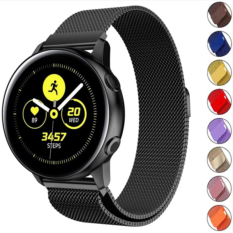 

Ремешок «Миланская петля» для Samsung Galaxy watch 4 44 мм 5 pro 3 active 2 Gear s3, браслет для HUAWEI GT2 2e 3 Pro, 20 мм 22 мм