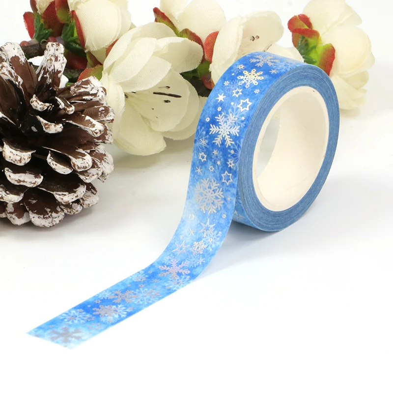

GREATHOPE WASHI TAPE Серебряная фольга снежинки 10 м